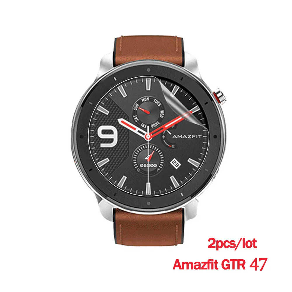 Прозрачная защитная пленка для часов, 2 шт. для Xiaomi Huami Amazfit Bip GTS GTR 42/47 Pace, мягкая защитная пленка из ТПУ на весь экран