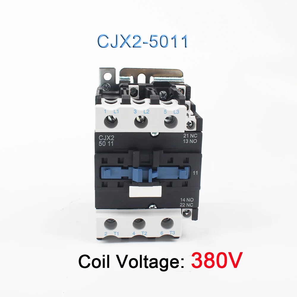 Двигатель реле стартера CJX2-40/50/65/8011 контактор переменного тока 12A Напряжение LC1-D 24V 220V 380V 12V LC1 контактор переменного тока 50/60HZ - Цвет: CJX2-5011 380V