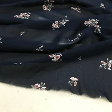 Африканская ткань японская и Корейская темно-синяя основа цветочный дизайн шифон Весна/лето платье юбки ткани