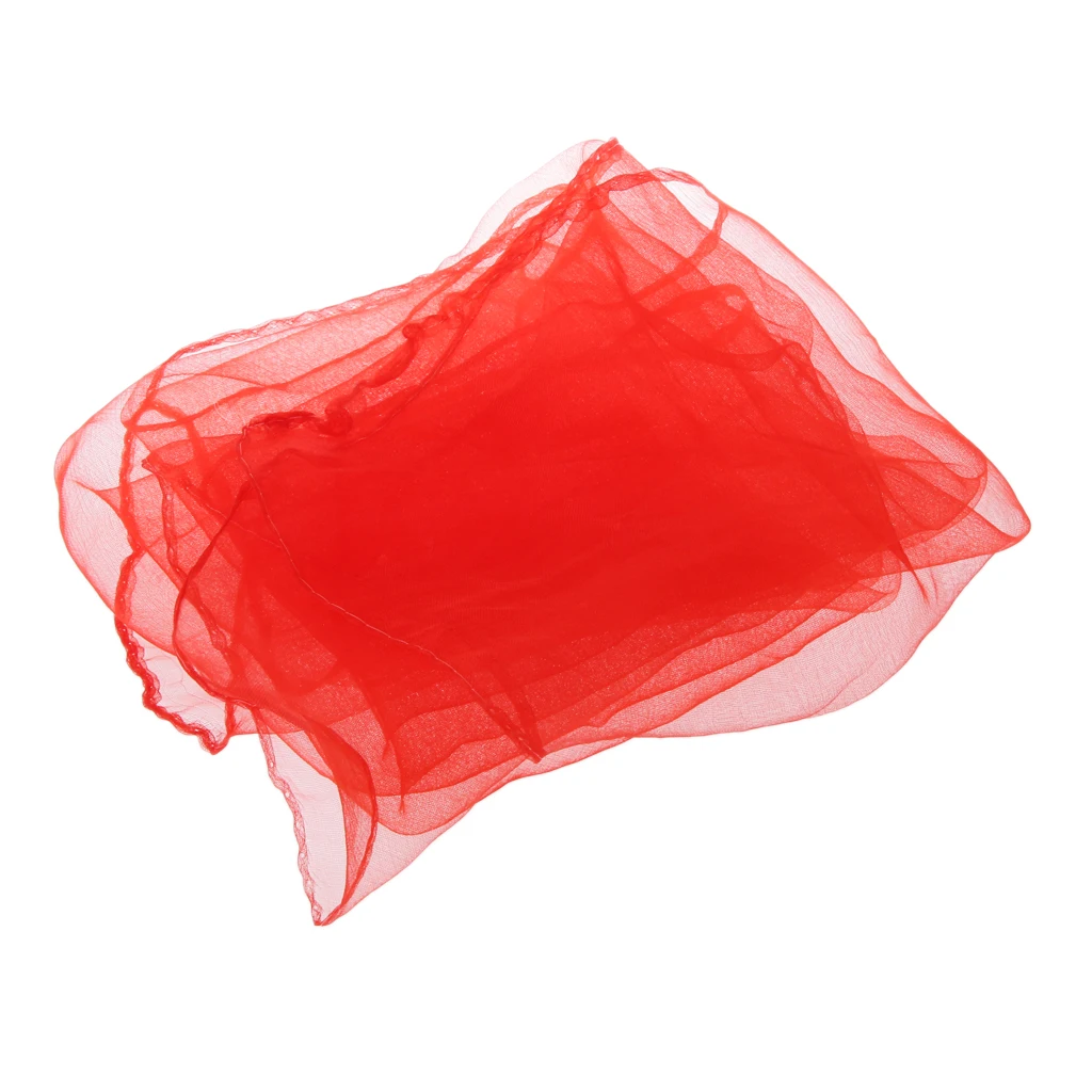 Red Dance Tulle Face Veil Kids Dancing Veil Kerchief Bag Key Veil Decor
