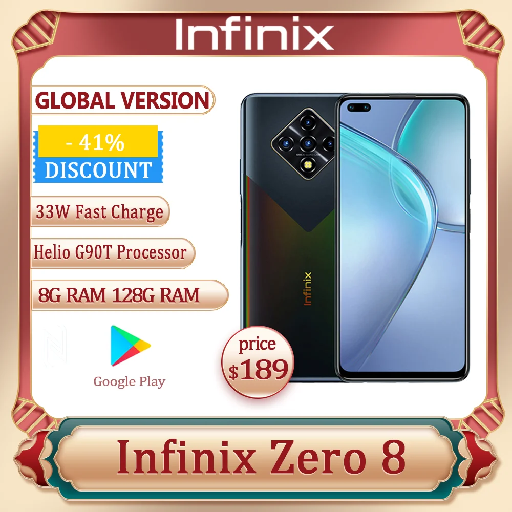 Infinix ноль 8 глобальная версия 128G 8G Оперативная память Octa Core 4 90 Гц 6 &quotДисплей