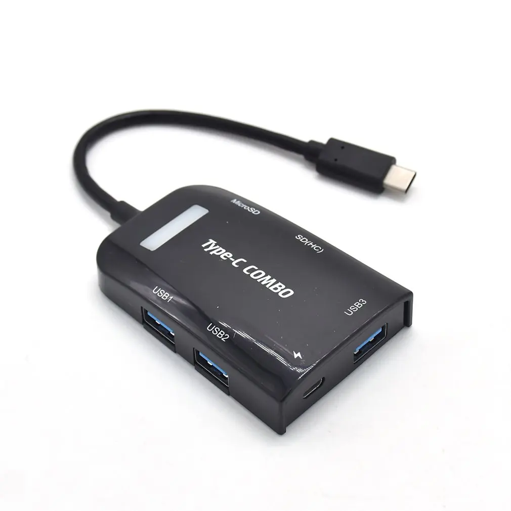 Портативный Тип type-C USB 3,1 3-Порты и разъёмы Пластик USB концентратор с SD кард-ридер комбо для IMac MacBook Air Ноутбук PC