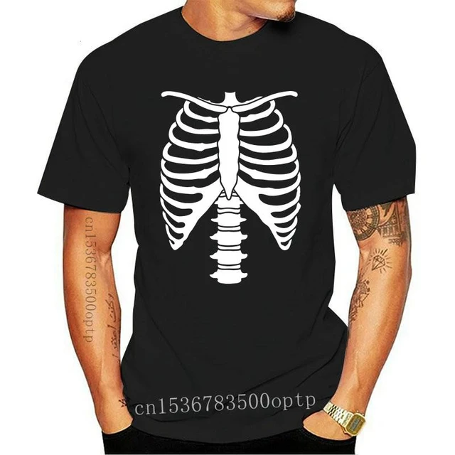 T-Shirt - SKELETON SHIRT  Halloween Costume Rib cage Anatomy T