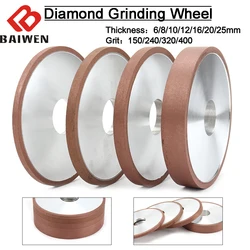Disco abrasivo do moedor de diamante da roda de moedura do diamante de 125mm 5 polegadas para a ferramenta de polimento cerâmica do jade do vidro do aço de liga 150 400 grit