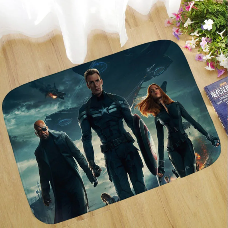 1 шт. 40x60 см Marvel Мстители 4 плюшевый коврик Железный человек Капитан Америка Бэтмен хлопок Рождественский подарок для детей