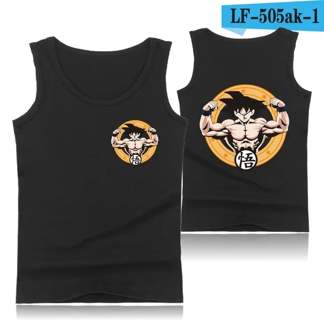black Dragon Ball/Хлопковые безрукавки, летние безрукавки больших размеров, майка для фитнеса Сон Гоку, мужская майка для бодибилдинга, рубашка без рукавов, брендовая одежда - Цвет: black