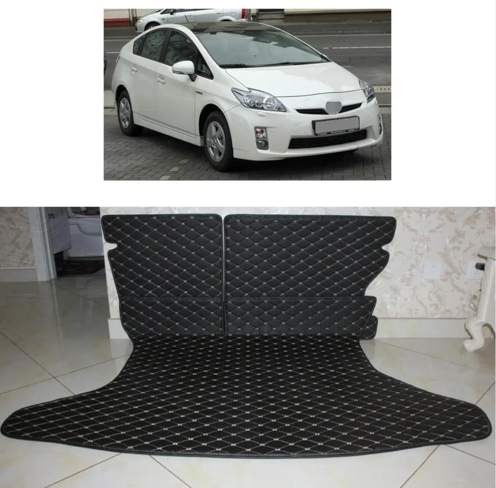 Волокна кожи багажник автомобиля коврик для toyota prius 2009 2010 2011 2012 2013 zw30 автомобильные аксессуары