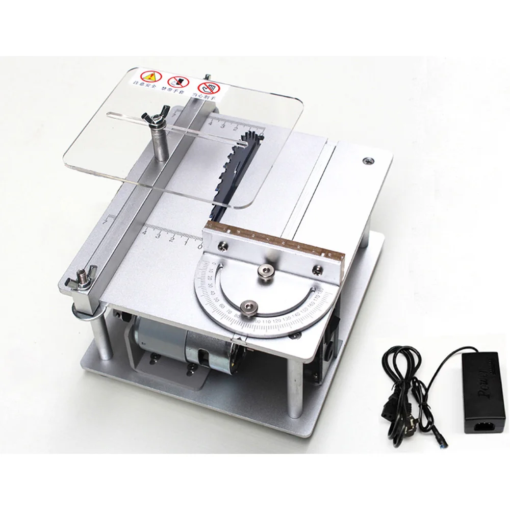 

Mini Table Saw Handmade Woodworking Bench Saw DIY Model Crafts Cutting Tool with Power Supply 110mm Circular Saw Blade