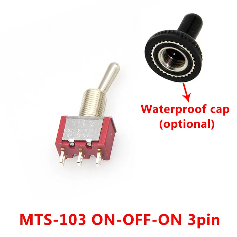 SPDT DPDT Клавишные переключатели света моторы MTS-102 5A 6A 125V 3A 250 AC мини 3 6PIN ON-ВКЛ-ВЫКЛ-на возврате запирающий переключатель выключатель - Цвет: MTS-103 Red
