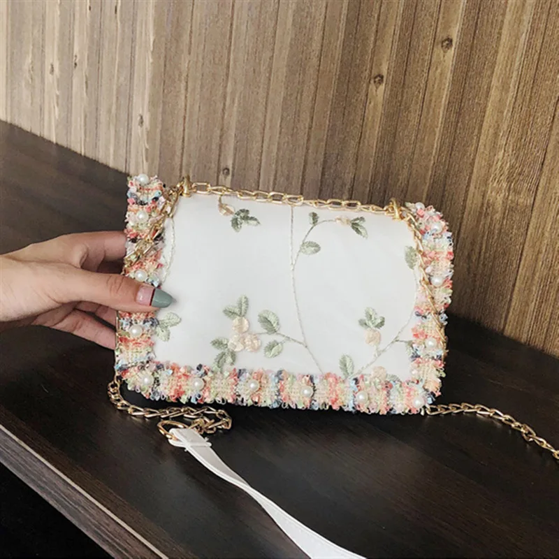 

Bags Lace Bag Women's 2019 New Style Fashion Chain Square Sling Bag Korean-style Fashion Shoulder Bag Women's