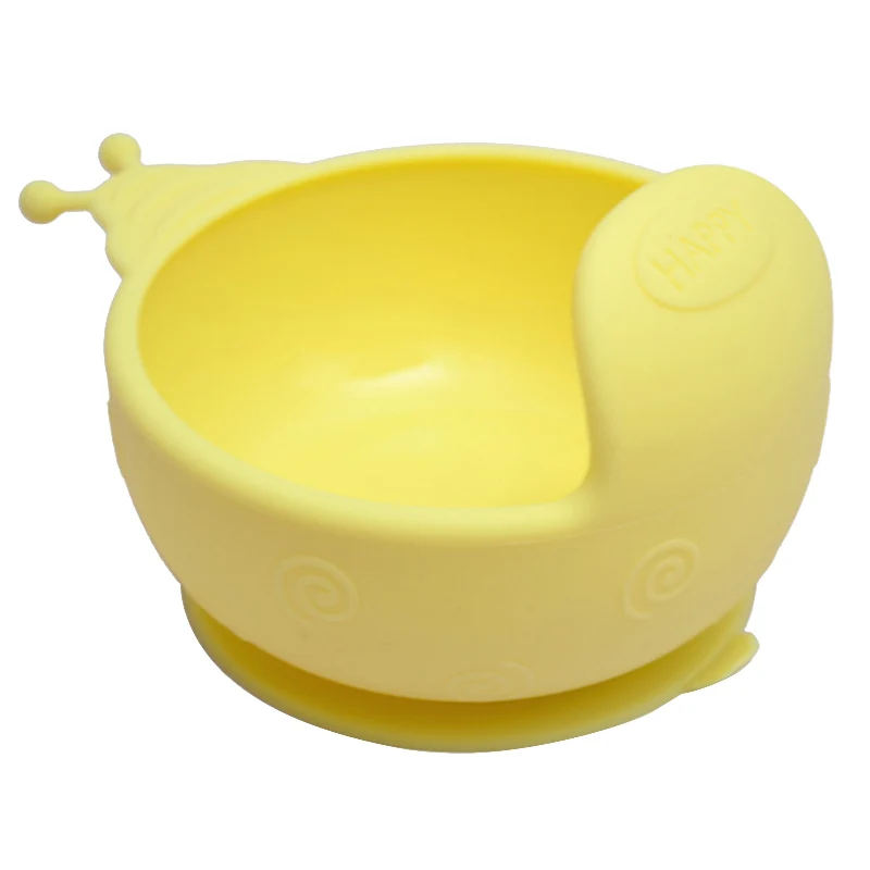 Yellow 15*12*8,6 см Высококачественная силиконовая детская посуда силиконовая детская модная чаша с чашкой для кормления, на присоске поднос для посуды - Цвет: Yellow