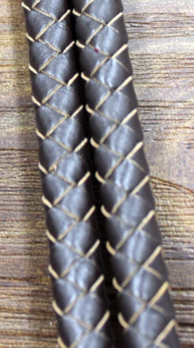 1 м длина 8 мм круглая плетеная натуральная кожа шнур черная коричневая коровья кожа шнур веревочный браслет бижутерия своими руками изготовление - Цвет: brown