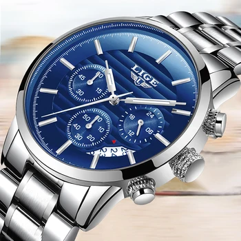 

Fashion LIGE Top Brand Luxury Mens Watch Waterproof Quartz Watches Men Stainless Steel Military Sport Watch Relogio Masculino