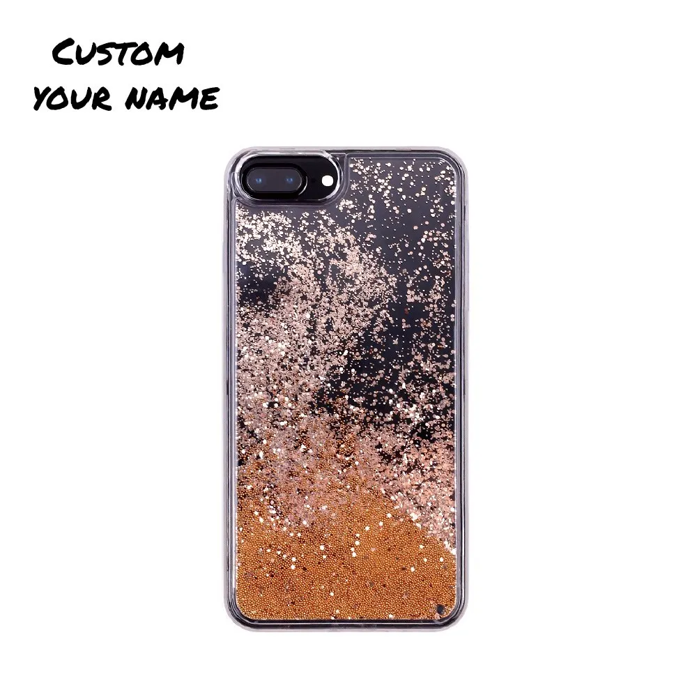 Gold Glitter Индивидуальный блестящий чехол для телефона, персонализированное название, шикарный чехол, чехол для iPhone 11 Pro 6S 7Plus 8Plus 7 8 XR X XS Max - Цвет: Gold Glitter