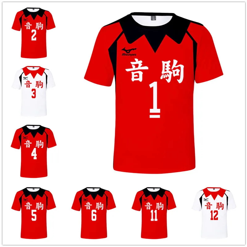 Haikyuu!! Kuroo Tetsurou Cosplay Costume Kozume Kenma T-shirt Nekoma Volleyball Club Tops Yaku Morisuke Sportswear