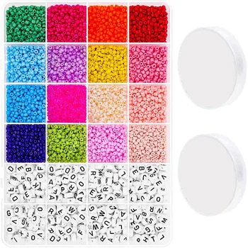 

Beaded for Bracelet and Jewelry Making, m Small Beaded, Alphabet Beads and Elastic String for Friendship Bracelet