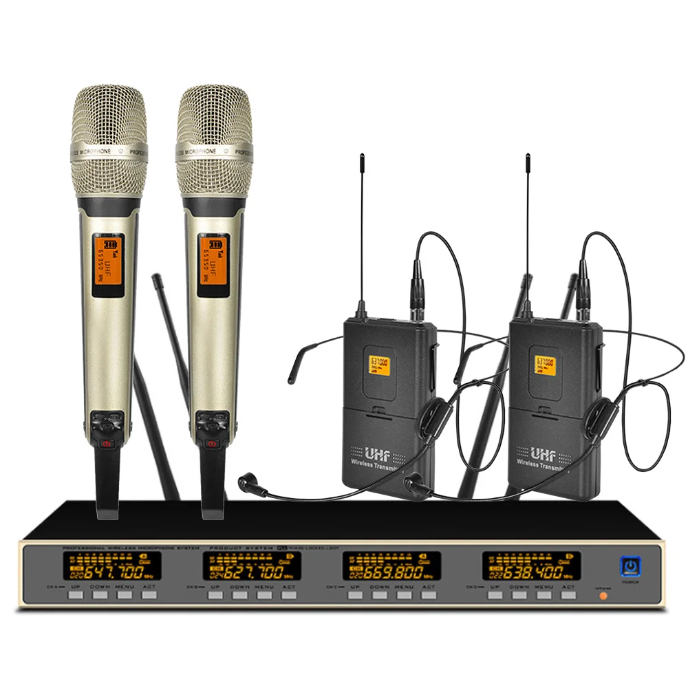 

Professional UHF Wireless Microphone System 9000 Handheld Headset Microphone for Stage Performance Microphone Wireless