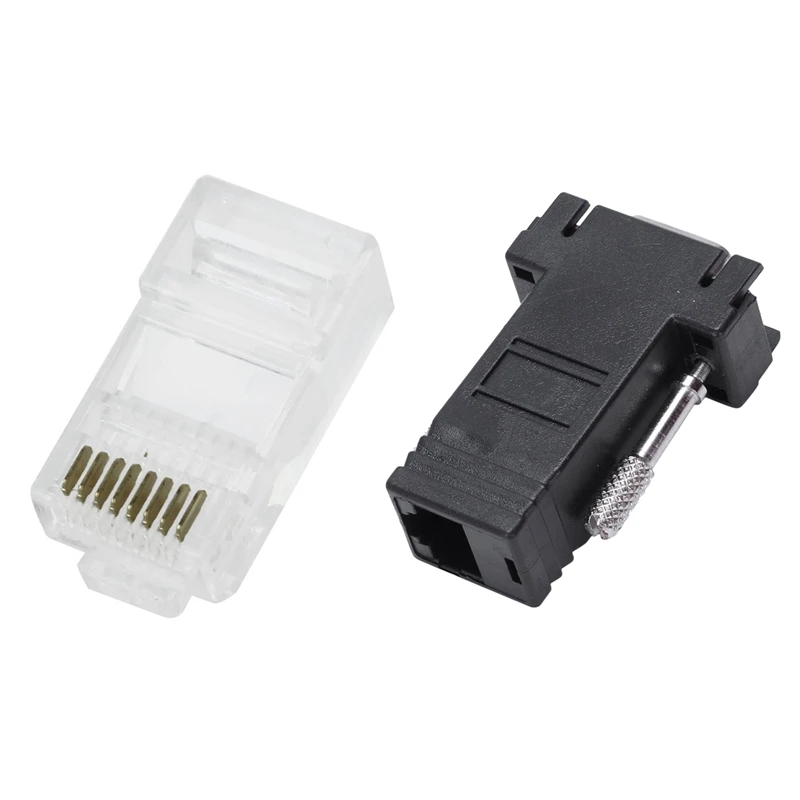 HOT-50Pcs Rj45 8P8C сетевой Lan Cat5E Cat6 модульный разъем Jack Clear и 1 шт. Vga удлинитель Мужской К Cat5 Cat6 Rj45 сетевой кабель Adap