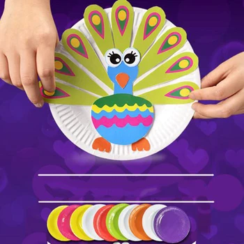 

DIY Cartoon Cute Puzzle Creative Paper Painting Children DIY Manual Stickers Enlightenment Educational Toys 2 Styles Optional