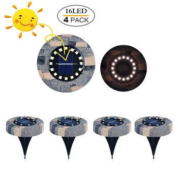

4 Pcs Solar LED Garden light IP68 Waterproof Floor Light Marbling LED Spotlights for Garden Backyard Driveway Lawn 2020 New