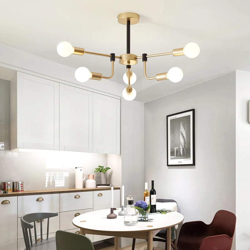 Nordic minimalist Black plus Golden chandelier Glass Ball dining living room lighting Iron bedroom hotel home deco hanging lamp