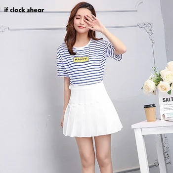 

Fashion summer women's solid color sexy high waist pleated skirt retro solid color casual skirt Harajuku XL mini A word skirt