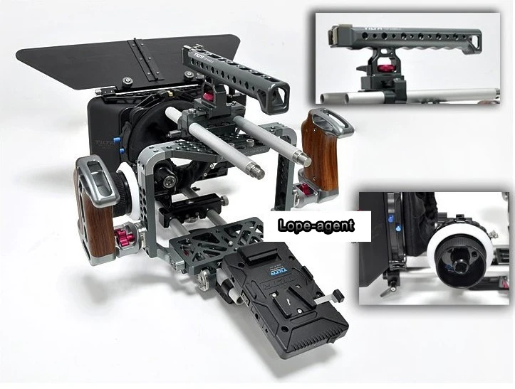 Tilta установка для фотосъемки BMCC Pro комплект для камера blackmagic Cinema Cage+ демпфированный фокус+ 4*4 углеродистая Матовая коробка+ v-замок