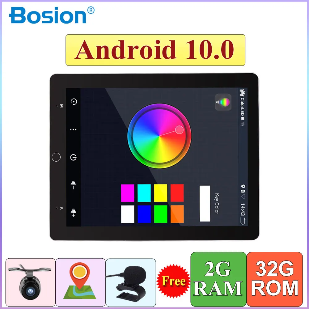 9.7inch 1 din Android 10.0 car radio multimedia player Universal stereo GPS navigation IPS Electric rotation screen 4G 64G|Car Multimedia Player| - AliExpress
