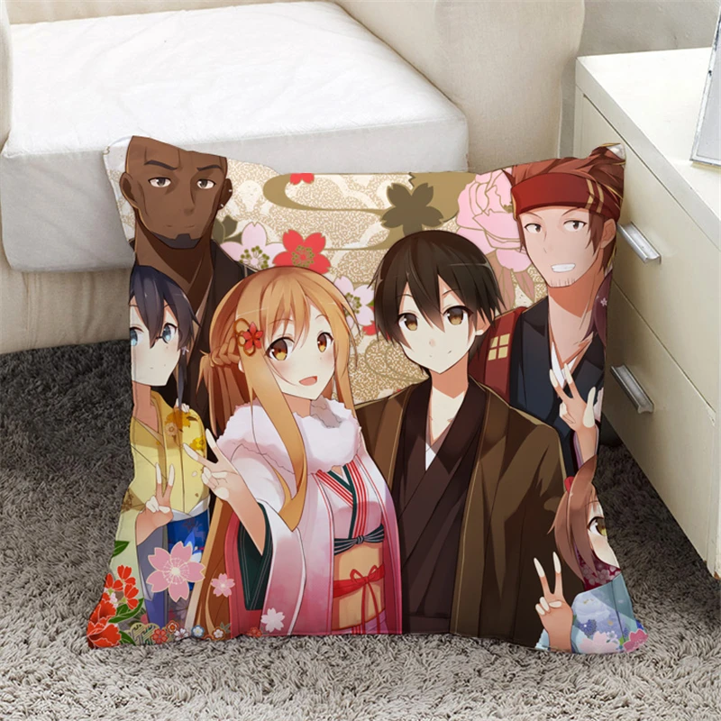 Аниме меч искусство онлайн мультфильм SAO наволочка двухсторонняя наволочка и внутренняя пятнистая Подушка Декор рождественские подарки
