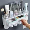 Magnetic Adsorption Inverted Toothbrush Holder Automatic Toothpaste Squeezer Dispenser Storage Rack Bathroom Accessories Home ► Photo 3/6