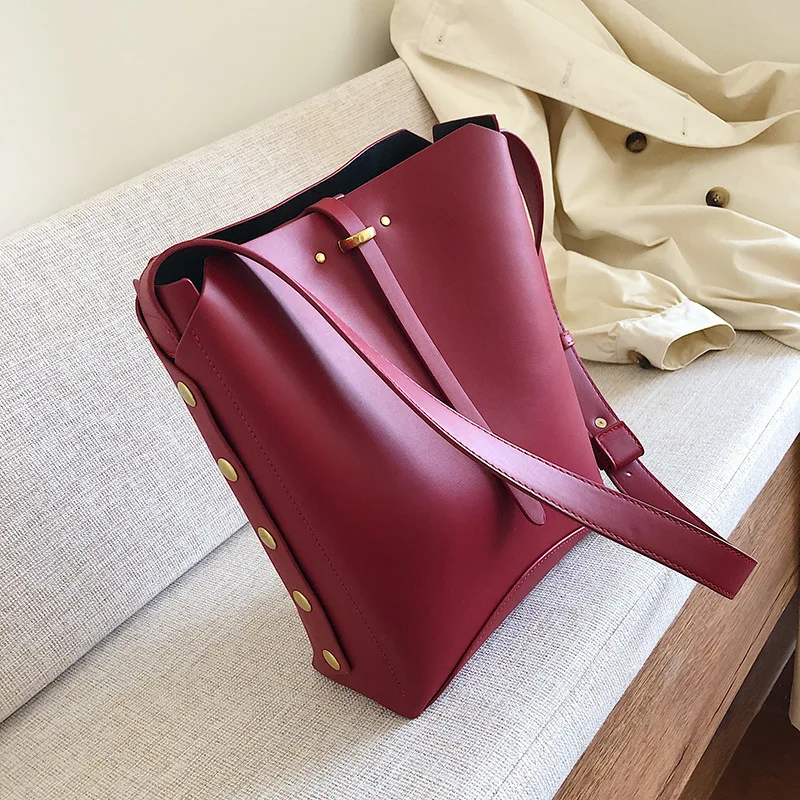 

PU Leather Grain Handbag 2019 New Style Fashion Korean-style Tote Bag Women's Vintage Versatile Single-shoulder Crossbody Bag On