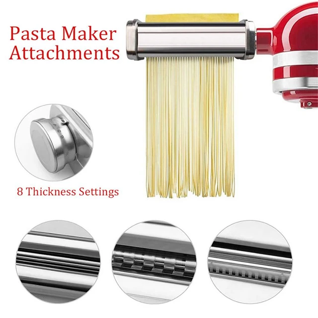 free shipping KitchenAid KSMPRA Stand Mixer Attachment Pasta Roller &  Cutter, 3-Piece Set, Stainless Steel - AliExpress
