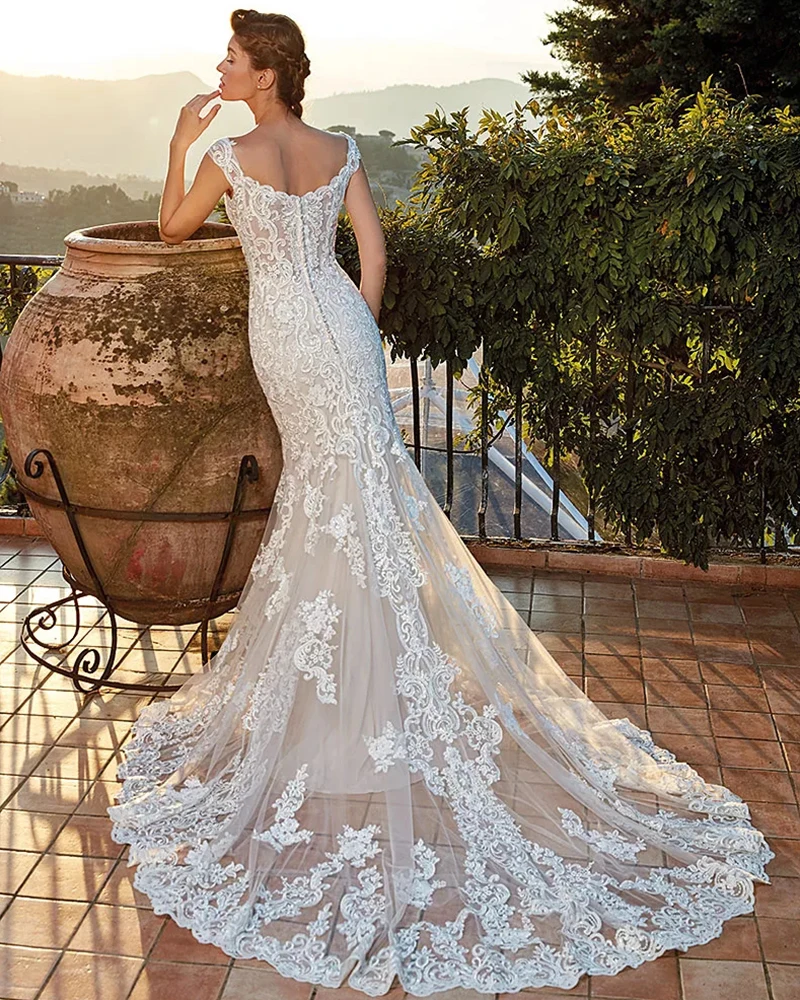 Vestidos de Novia Sereia Свадебные платья с v-образным вырезом из тюля с русалочкой простое платье принцессы Hochzeitskleid свадебное платье
