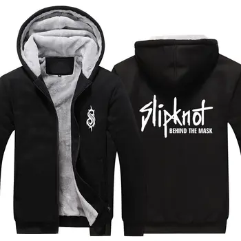 

Mens Winter Thicken Hooded Sweatshirts Men Slipknot Rock Band Music Casual Wool Liner Brand Tracksuits Hip Hop Fashion Jackets