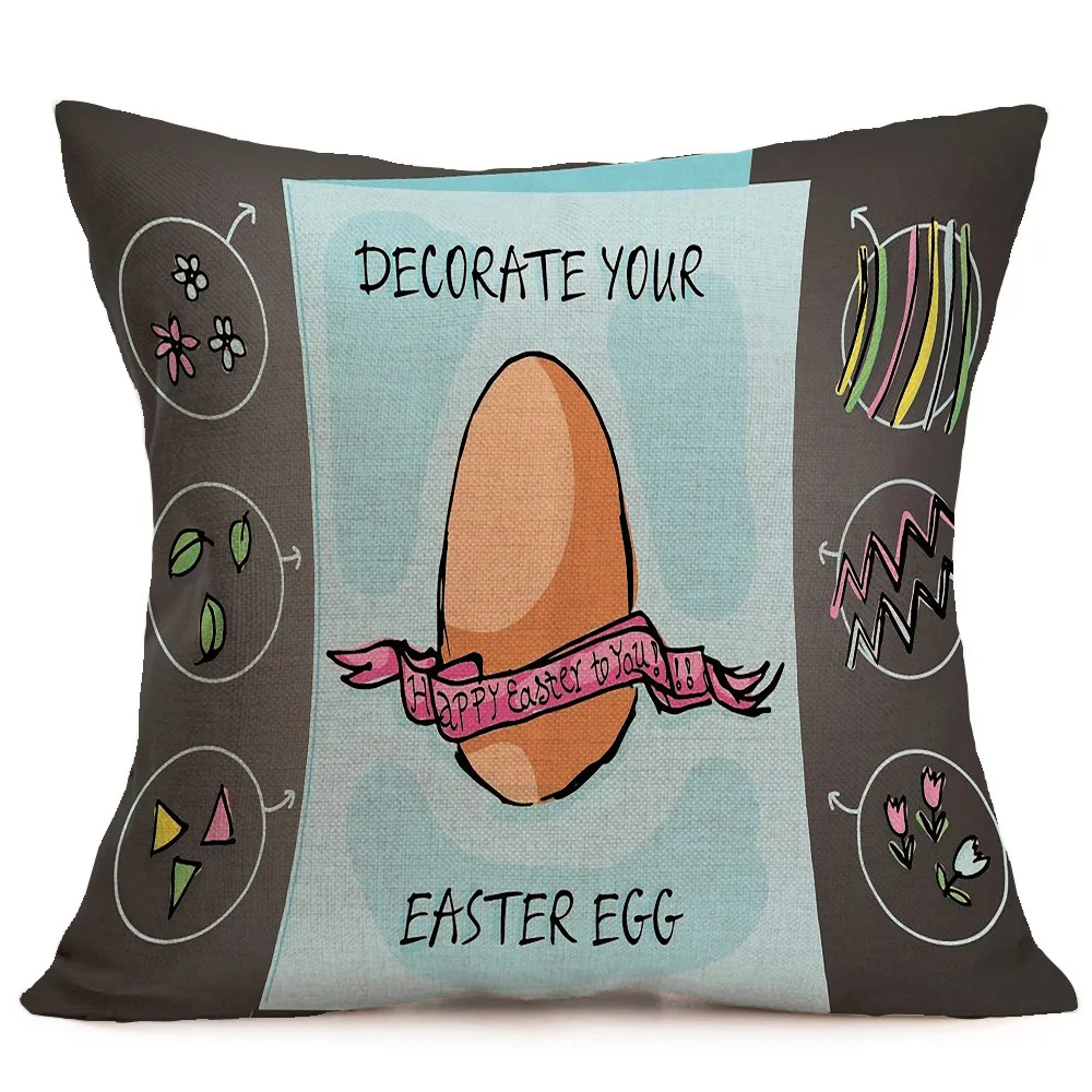 E Ouneed Happy Easter bells Rabbit чехол для подушки декоративный чехол на подушки для дивана мягкий чехол для подушки 45x45 см домашний декор - Цвет: E