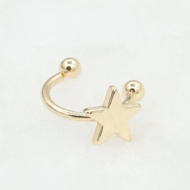 J Vintage Leaf Clip On Earrings No Pierced Ear Cuff Pendientes De Clip Women Earrings Ear Wrap Earcuff Brincos Statement Jewelry 4 - Окраска металла: J