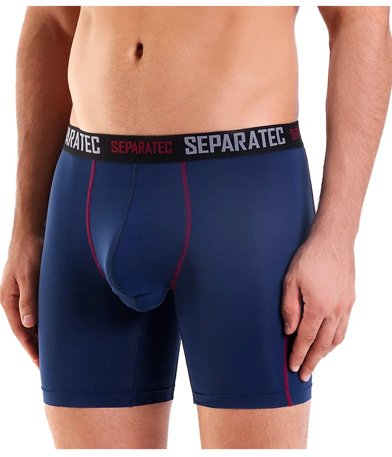 Separatec Men's Sport Performance Dual Pouch Boxer Long Leg