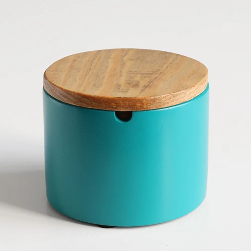 Round Green lid Переносная пепельница из смолы с крышкой для подарка домашний офис отель открытый бездымный Пепельница держатель домашний декор - Цвет: Round Green lid