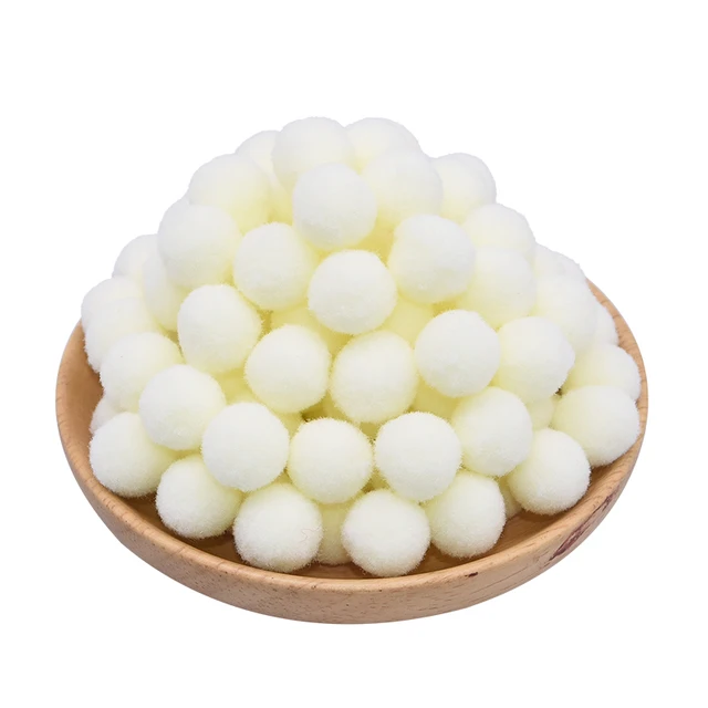 100pcs 15/20/25mm Fluffy Soft Pompom Ball DIY Handmade Kid Toy Doll Garment Sewing Material Color Pom Poms Decor Supplies Crafts B02