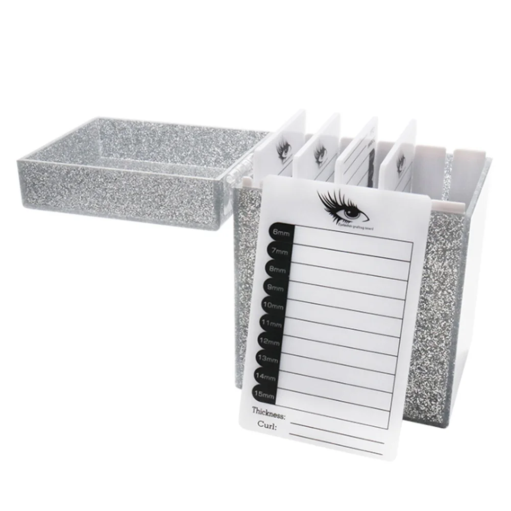 Container Large 5 Layers Durable Clamshell Storage Box Individual Pallet Organizer Acrylic Sliding Door False Eyelashes Holder - Цвет: Серебристый