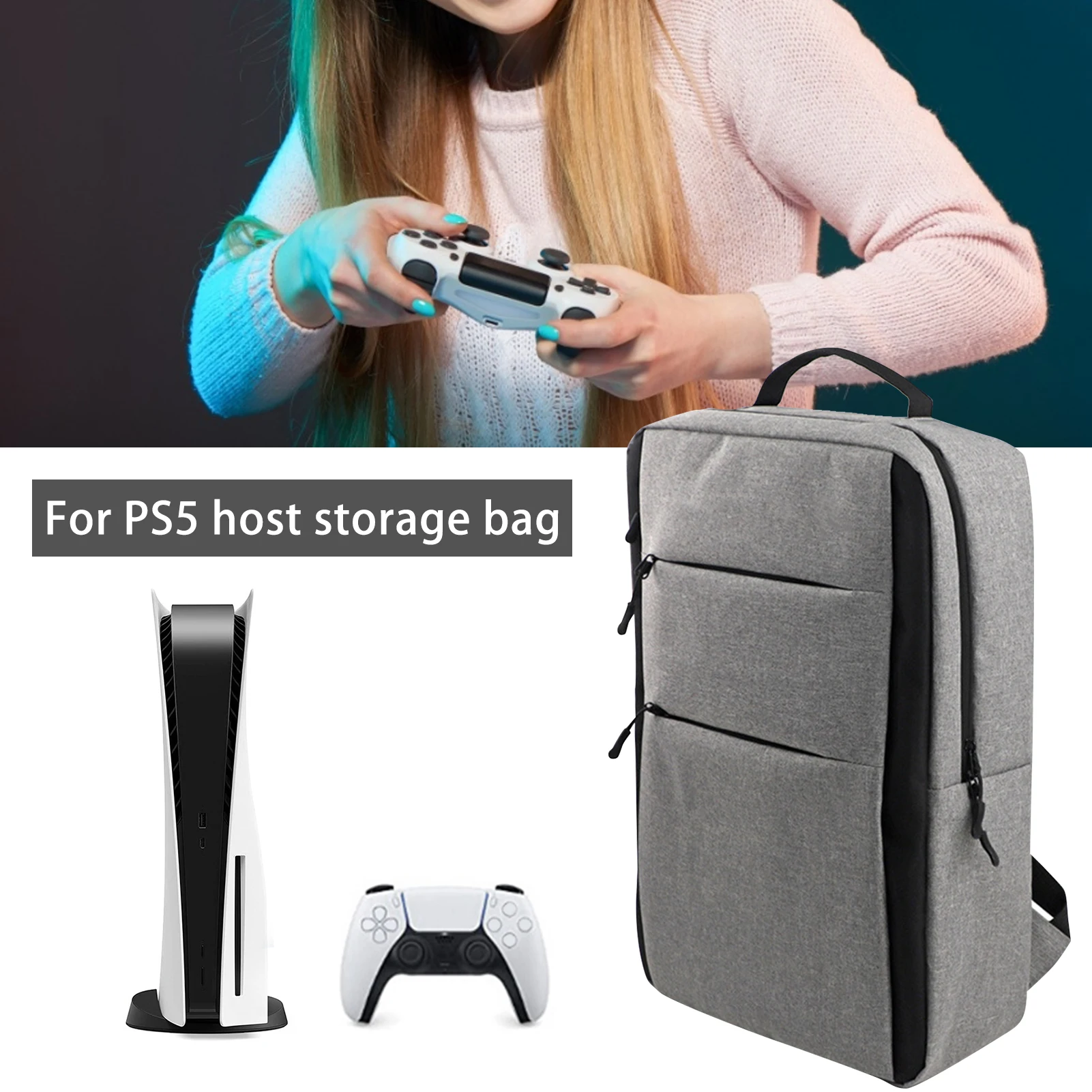  Mochila de almacenamiento de viaje para consola PS5