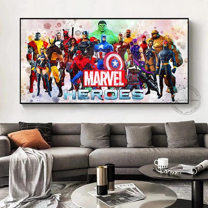 Canvas Painting Captain America Captain America Decor Wall Art
