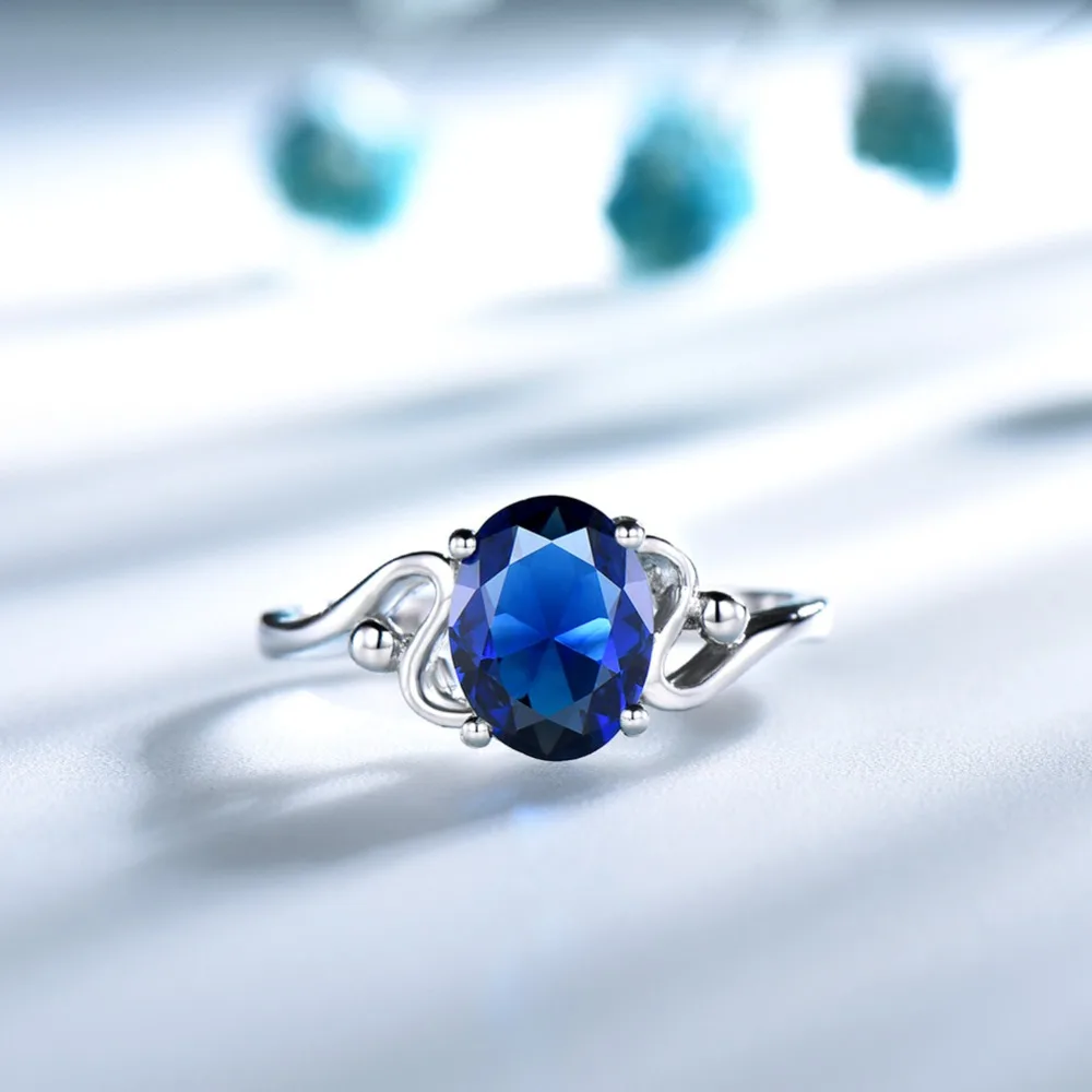 ORSA JEWELS 925 серебро Овальный Сапфир для женщин обручальное кольцо натуральный синий Пасьянс Вечность кольцо ювелирные изделия VSR22