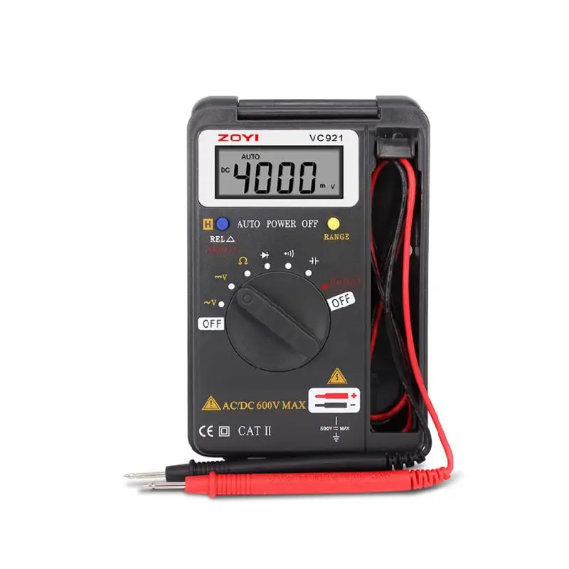 VC921 Цифровой мультиметр Емкость AC/DC Транзистор тестер напряжения зонд