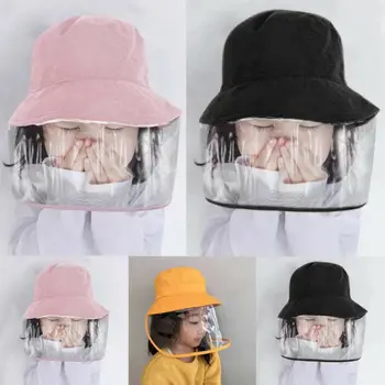 

Kid Anti Spitting Protective Hat Face Shield Fisherman Hat Anti Splash Safety Hats