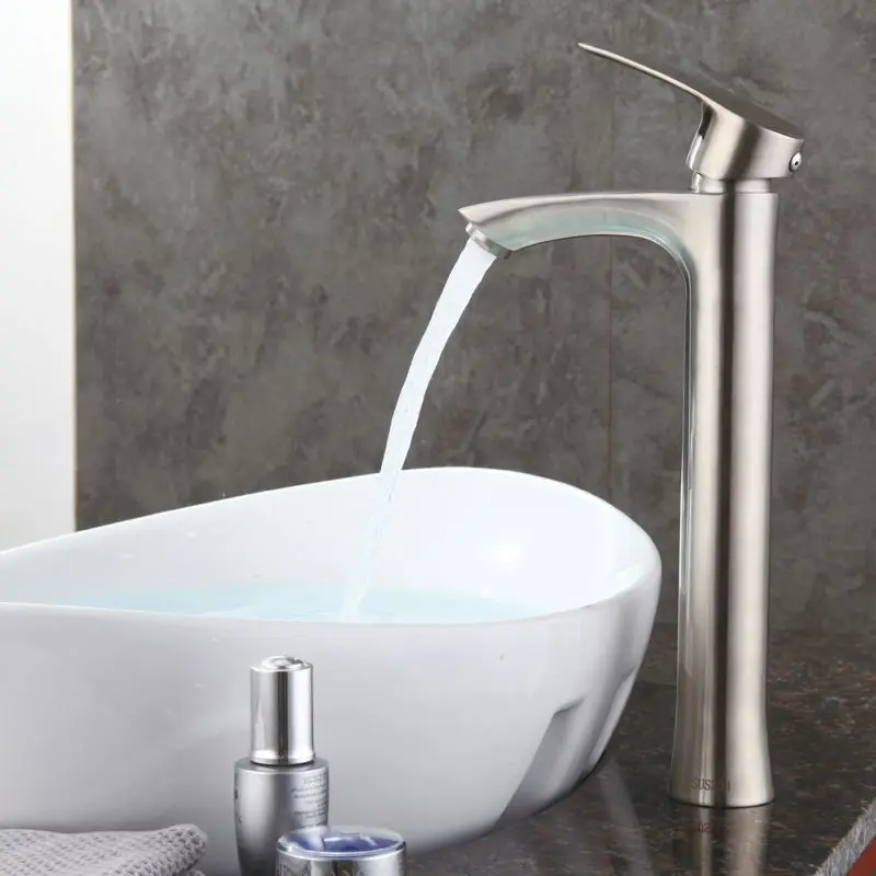 

Manufacturers Wholesale 304 Stainless Steel Wash Basin Faucet Hot And Cold Lead-Free Drawing Table Basin Heightening Basin Fauce