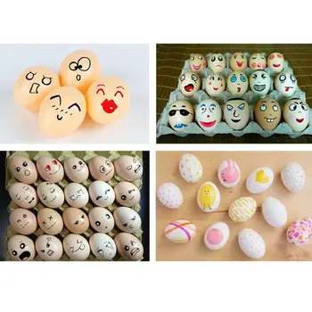 

10pcs Doodle Easter Eggs Creative Handmade DIY Easter Egg Cartoon Painted Eggshell Toys