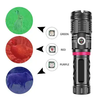 

XHP90+COB Powerful Flashlight Zoom Torch Input Output Power Display P90 Flashlight