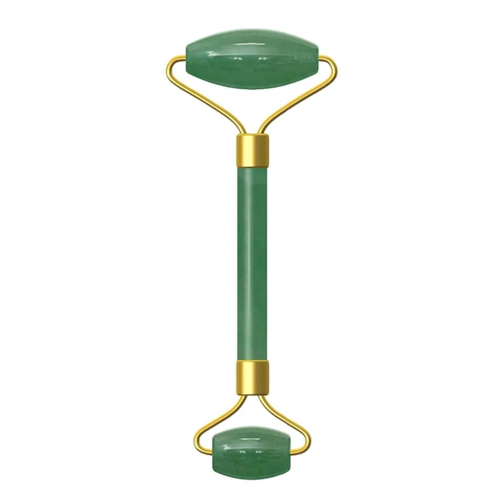 Dark Green No Box Зеленый нефритовый ролик для похудения лица, массажер для похудения, инструмент для лифтинга, натуральный нефрит, ролик для лица, камень, массаж кожи, уход за кожей, массажер - Цвет: Dark Green No Box