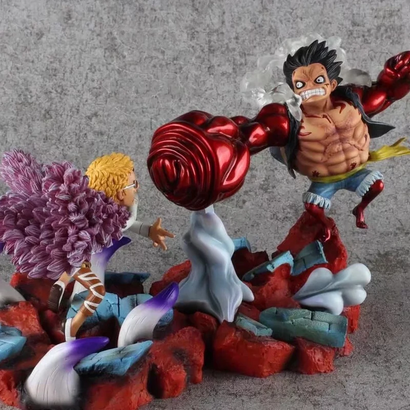 19 см аниме one piece битва сцена Gk Луффи против минго Showdown игрушки в виде персонажа из аниме фигурка, Игрушечная модель для детей